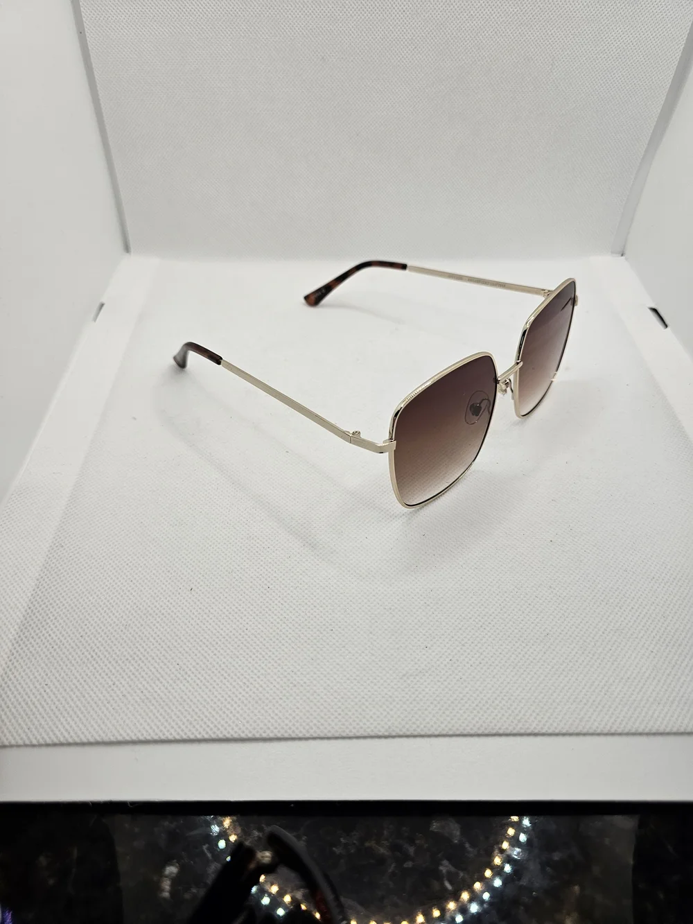Foster Grant Gold Frame Sunglasses with Brown Gradient Lenses